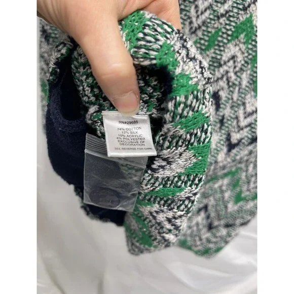 Vintage Pendleton Silk Cotton Cardigan M Chevron Grandpacore Heritage Luxury - Picture 7 of 8